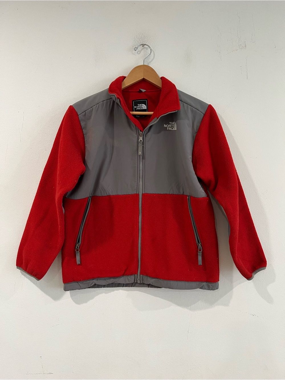 The North Face Kids' Red and Gray Fleece Jacket boys L